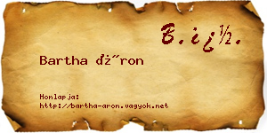 Bartha Áron névjegykártya